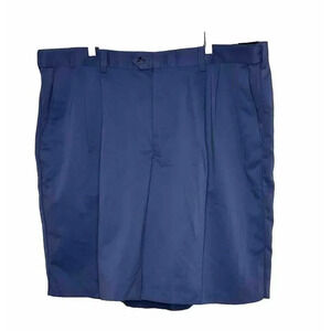 IZOD Golf Stain-free Shorts Blue Pleated Mens W42‎ Sun Control Comfort Flex NWT
